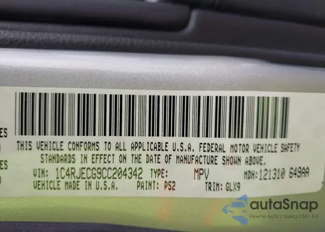 2012 Jeep Grand Cherokee Overland z USA, uszkodzony, nr VIN 1C4RJECG9CC204342
